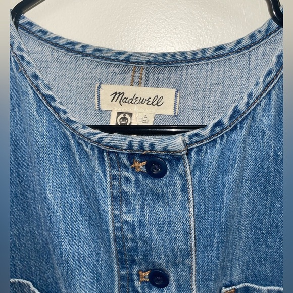 Madewell Claremont Drawstring Denim Jacker in Sz Large NWOT - Picture 8 of 11